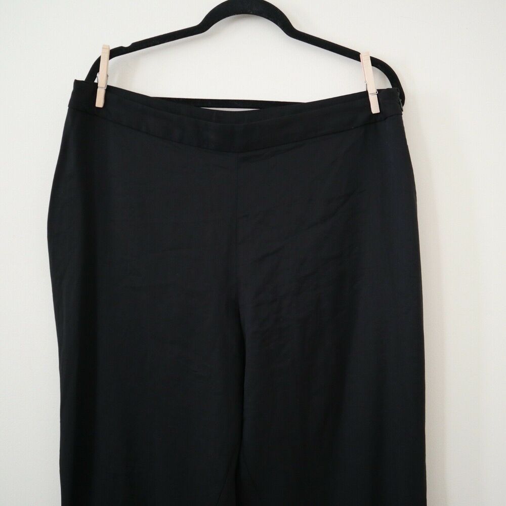 NWT Natori Size 14W Sanded Twill Silky Slack Pants Black Flat Front MSRP $238 - Picture 3 of 10